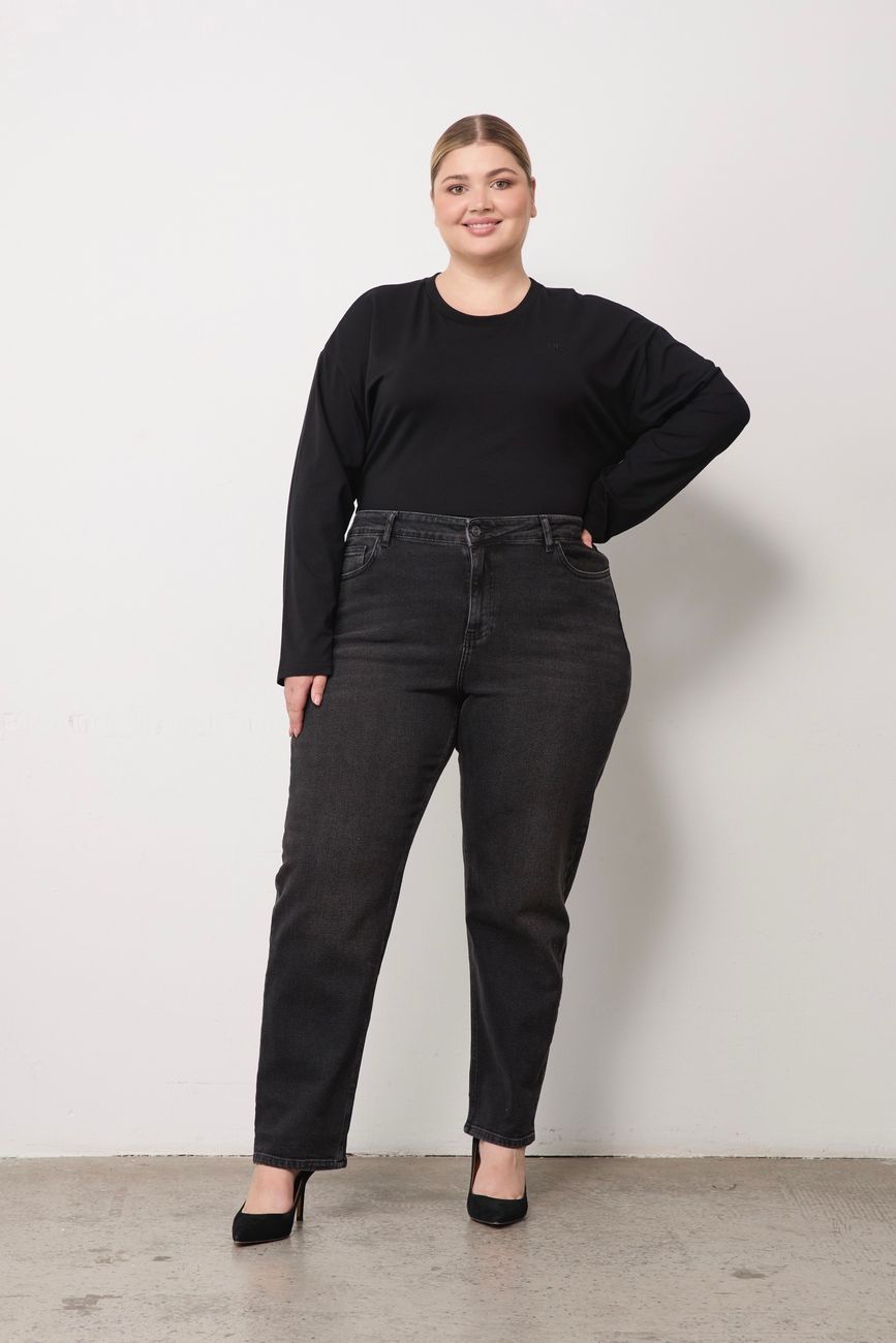 Джинсы Mom fit, черный