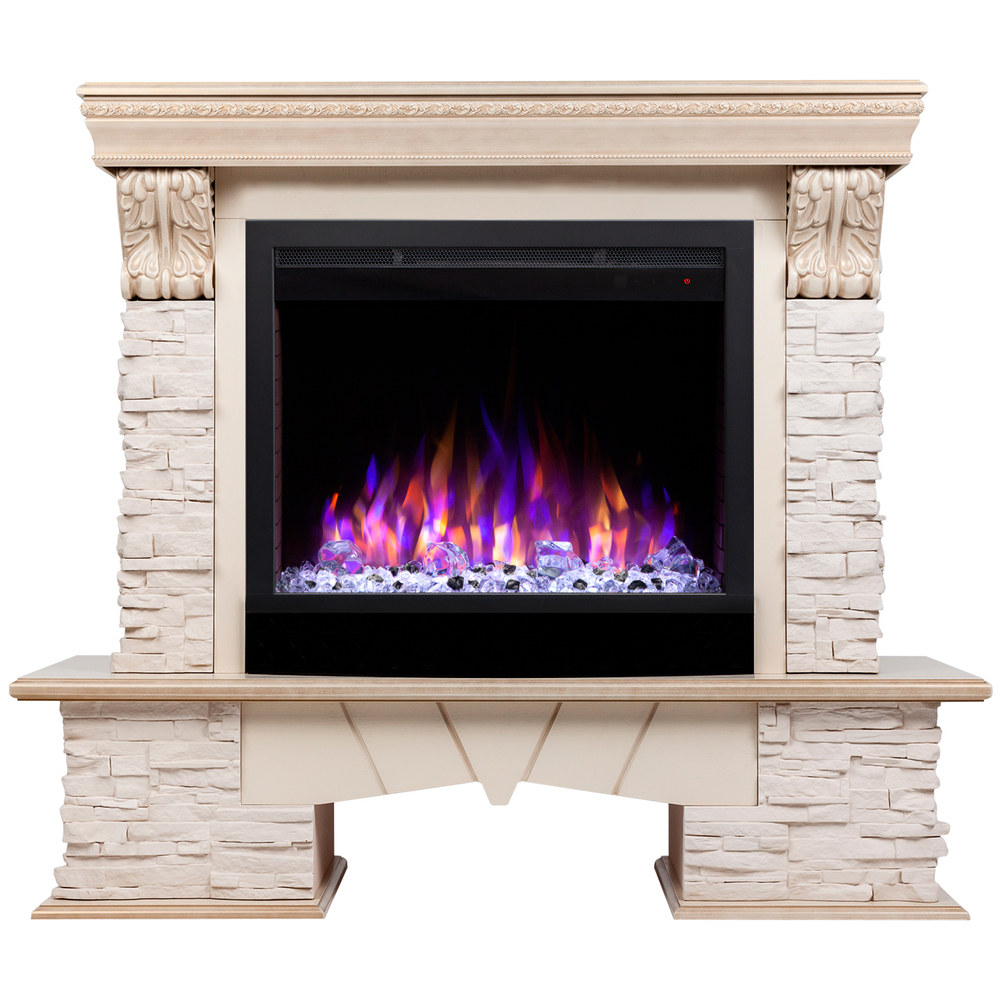 Каминокомплект Real Flame Rockland Lux 25/25,5 WT с очагом Saphir 25,5