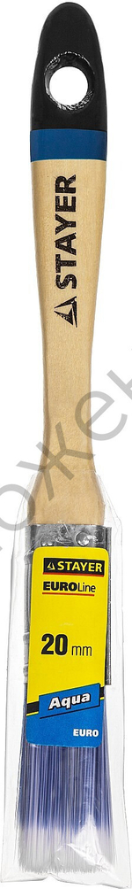 STAYER AQUA 20 мм, 3/4″ искусственная щетина, деревянная ручка для воднодисперсионных и акриловых ЛКМ, Плоская кисть, EURO (01062-020)