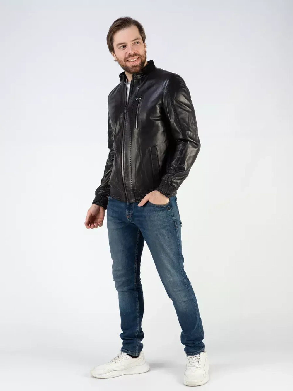 Кожаная куртка демисезонная