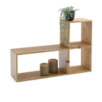 Комплект полок Эдгар 35х28х35 см деревянных / Полки напольные дизайнерские / стеллаж модульный - 2 куба из массива дуба, цвет натуральный дуб