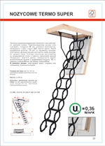 NOZYCOWE SUPER TERMO чердачная лестница с люком