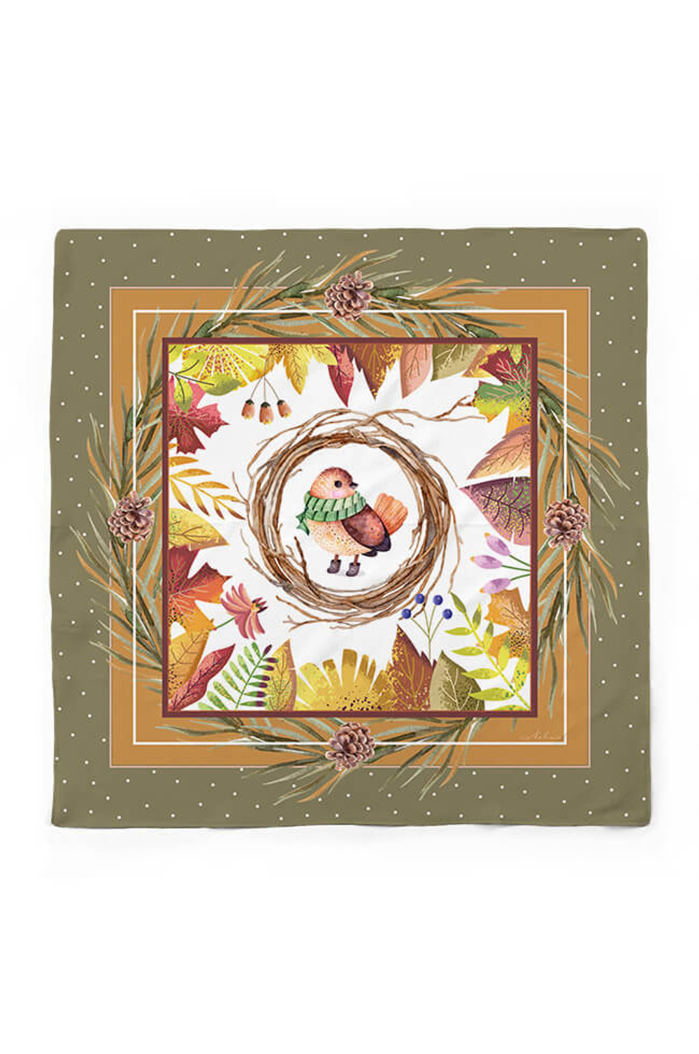 8320 Платок женский (оливковый принт)