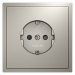 Розетка встраиваемая VOLTUM S70 с заземлением и защитными шторками, 16А, (кашемир)