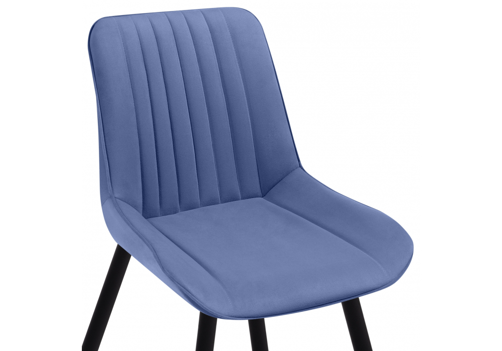 Стул на металлокаркасе Woodville Вейв 4 шт синий, черный, ножки черные