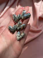 Пуговицы сердечки мятый металл серебро