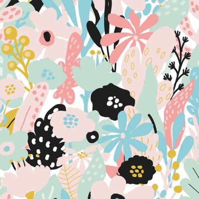 Абстрактный цветочный узор на белом фоне