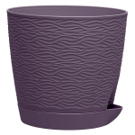 Кашпо для цветов пластиковое 1,5л d-14 см «Блюз» с поддоном Сливовый
