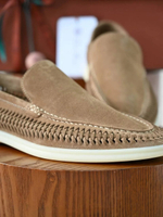 Светло-коричневые лоферы Loro Piana Summer Walk с плетением