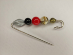 Булавка брошь "Цветные камешки" для кардигана,  пальто, платков, костюмов, одежды. .Цвет серый чёрный красный.