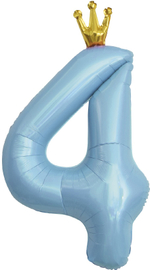 Шар Цифра голубая с короной