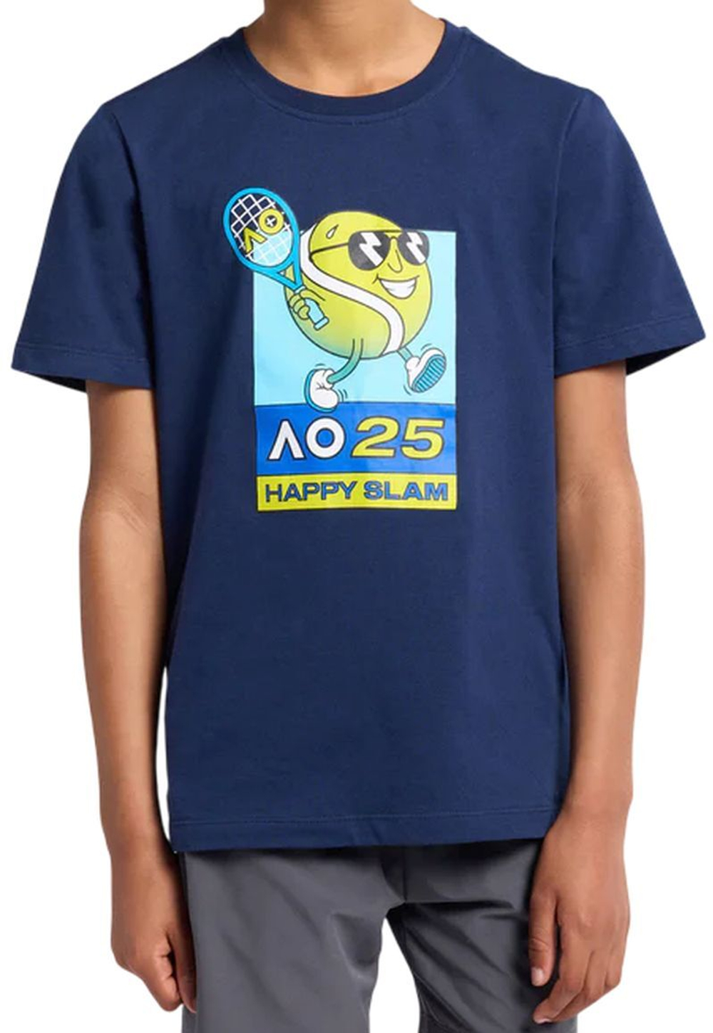 Футболка для мальчика теннисная Australian Open Line It Up - небесный