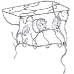 Вешалка настенная Monstera Deliciosa (Монстера) Античное серебро