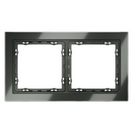 Рамка стеклянная VOLTUM S70 на 2 поста, (титан, стекло)