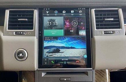 Магнитола для Range Rover Sport 2009-2012 (поддержка штатного меню DENSO) - Carmedia NH-R1004-1 ("Тесла-Стиль") Android 11, 4+64Гб, CarPlay, SIM-слот (только с установкой в Москве)