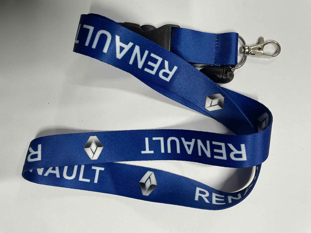 Renault (синий) / Брелок, шнурок для ключей на шею Renault (Рено), ланъярд, крафт, синий (1 шт)