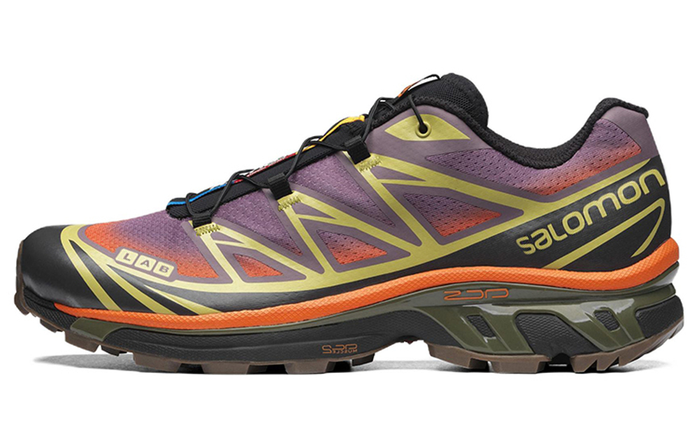 SALOMON Salomon X-6 Skyline Sunset outdoor function retro trend PU fabric TPU shock absorption non-slip wear-resistant waterproof lightweight low-top cross-country running shoes for men and women the same style moon gray