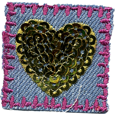 Термоаппликация HKM "Сердечко из пайеток", 5 х 3 см, 1 шт (10206100/300514/0004599/09_Германия)