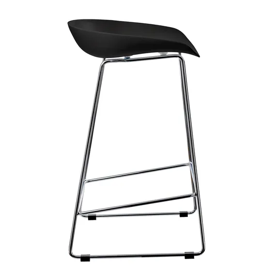 Полубарный стул Noel чёрный с хромированными ножками