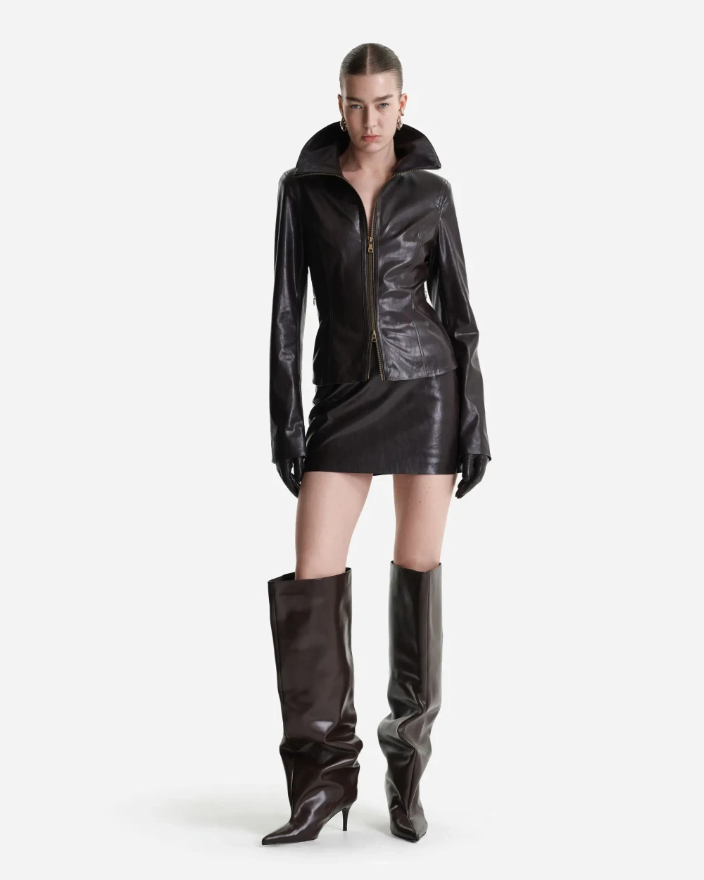 Куртка из экокожи с молниями