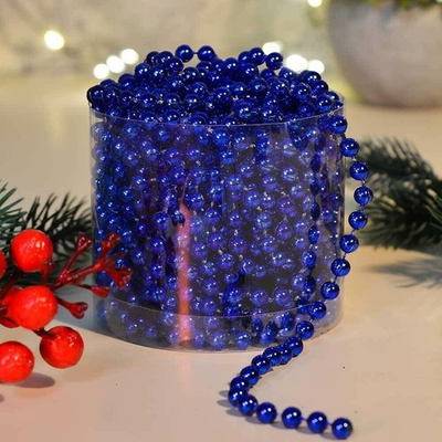 Цепь новогодняя 10м Шарик d0,6см, цвет синий