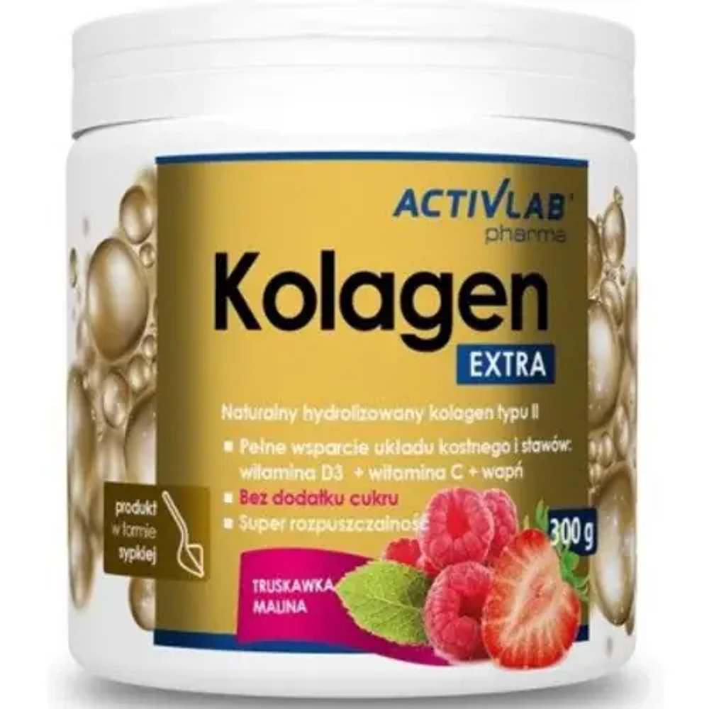 Activlab Pharma Collagen Extra - порошок со вкусом клубники и малины, 300 г