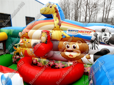 Коммерческий надувной батут "Царство зверей 2" 5*5*3,5 м