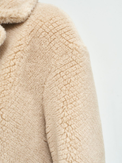 Шуба чебурашка тедди, бежевая, Северина