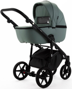 Детская коляска Adamex Nola Deluxe 3 в 1 N-SA20 (СЕРО-ЗЕЛЕНАЯ КОЖА)