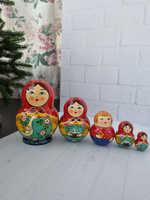 Матрёшка "с гусем" пузатая 5мест