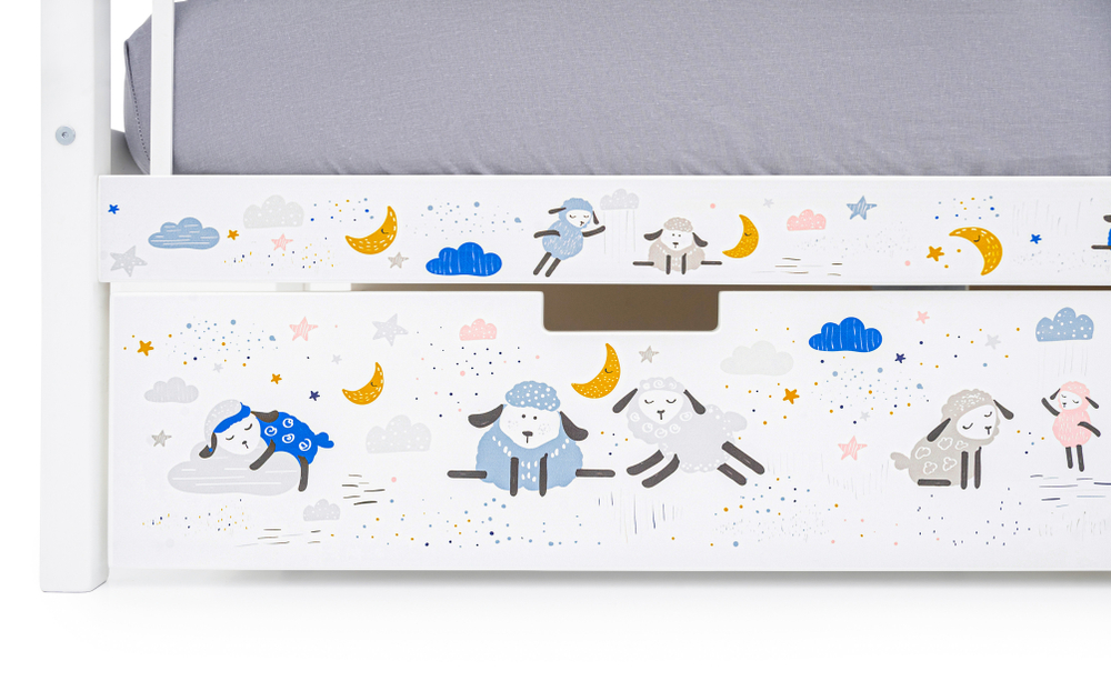 Детская кровать тахта Бельмарко Svogen белый барашки