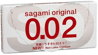 Ультратонкие презервативы Sagami Original 0.02 - 2 шт.