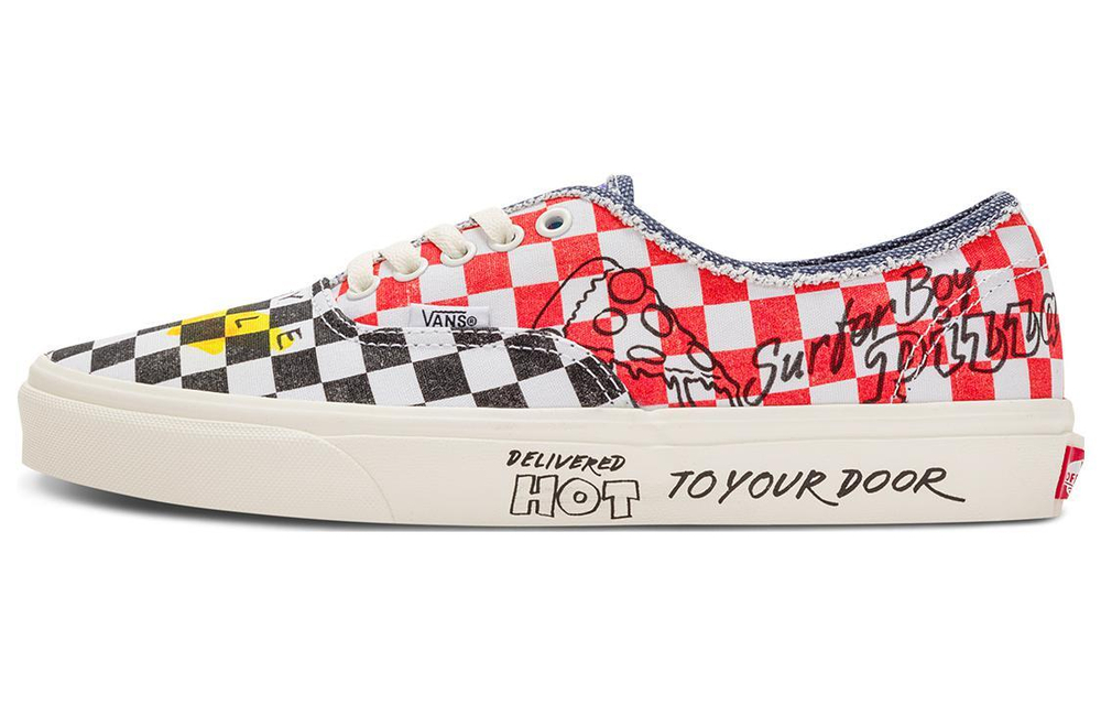 Stranger Things x Vans Authentic canvas Strange Story co-branded checkerboard non-slip wear-resistant lightweight low-top sneakers for men and women with the same style black and red