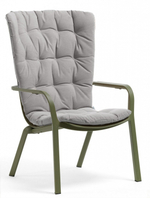 Лаунж-кресло пластиковое с подушкой Nardi Folio, агава, серый