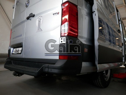 Фаркоп оцинкованный Galia V085A для Volkswagen Crafter фургон со ступенькой, одинарные колеса сзади 2017-(паспорт и сертификат в комплекте)(без электрики)