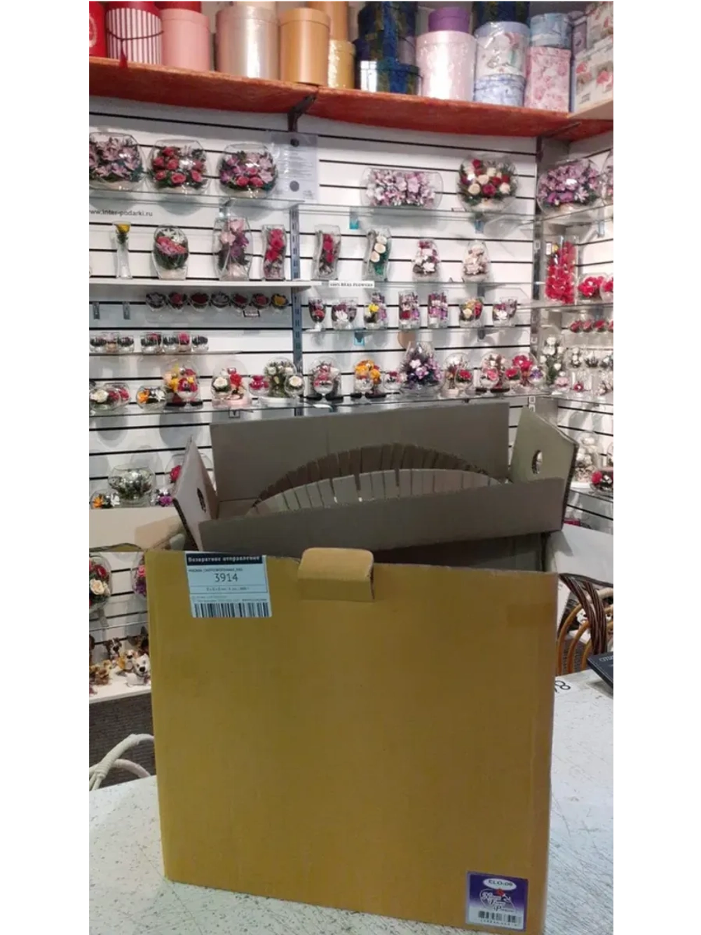 натуральные цветы в стекле, вакуум