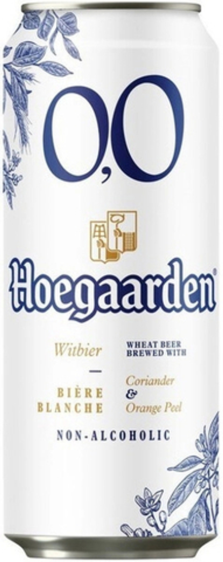 Пиво Хугарден Белое 0,0 / Hoegaarden Blanche 0,0 0.45 - банка