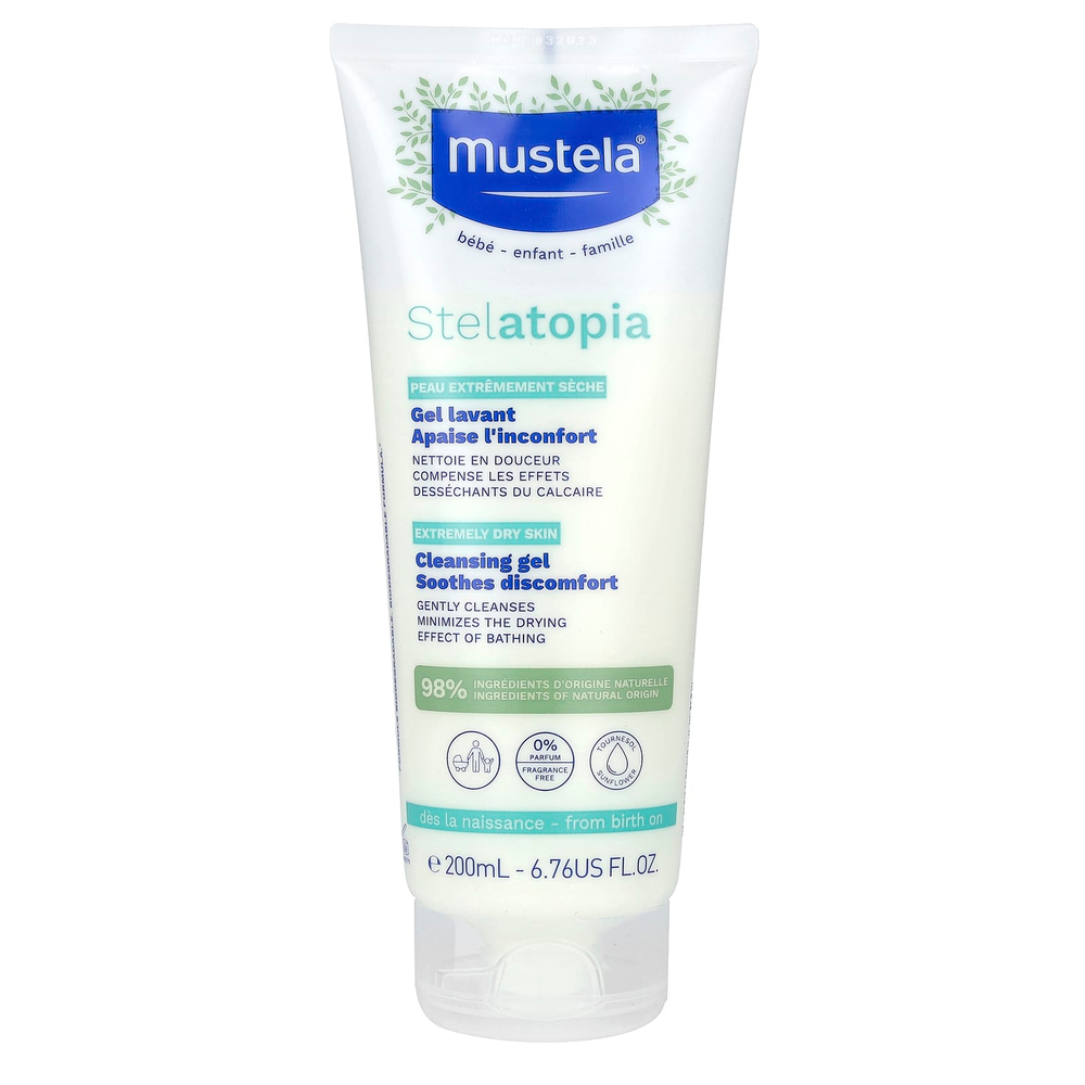 Mustela, Stelatopia, очищающий гель, без отдушки, 200 мл (6,76 жидк. унции)