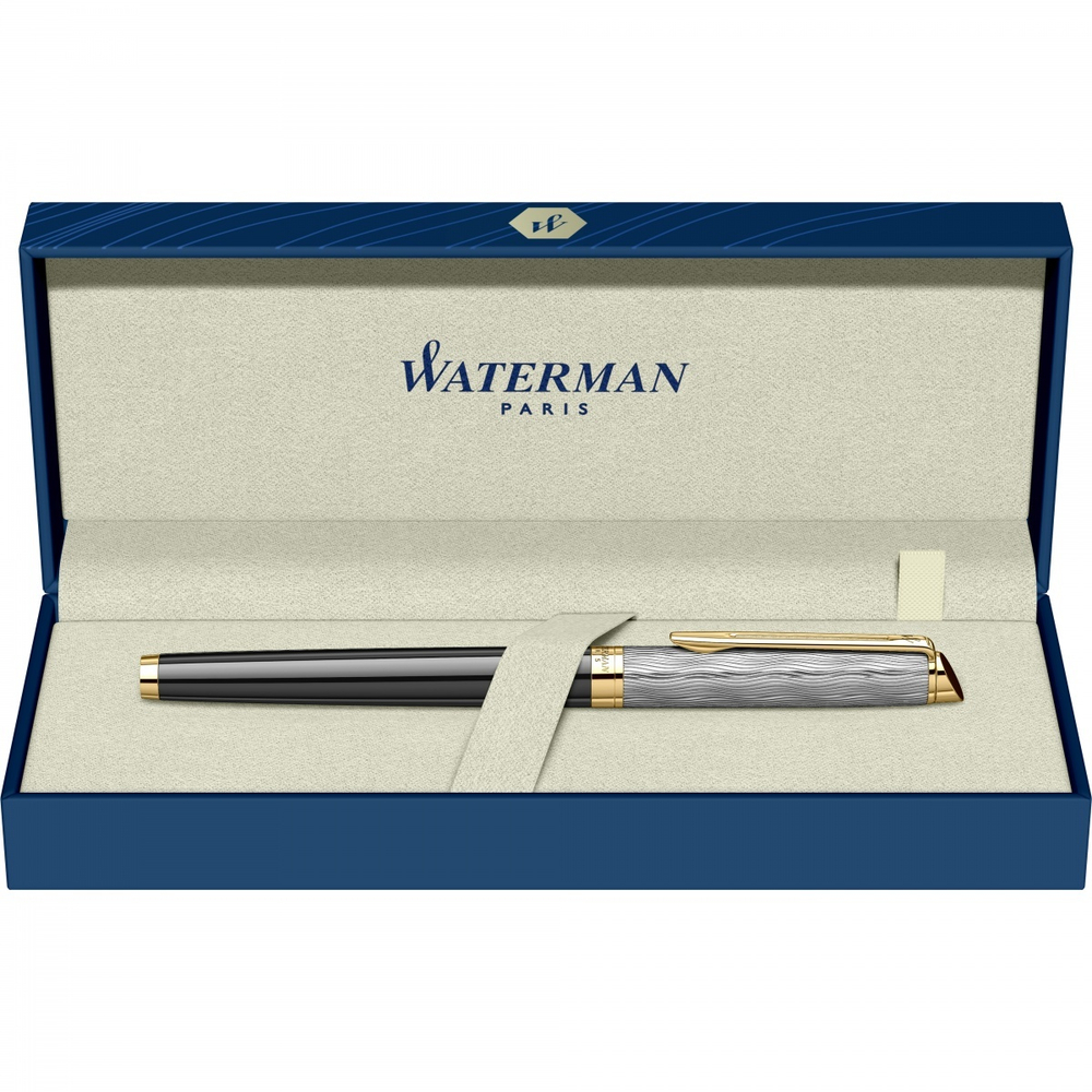 Ручка-роллер Waterman Reflections of Paris Hemisphere DeLuxe Black GT Fblack в подарочной коробке
