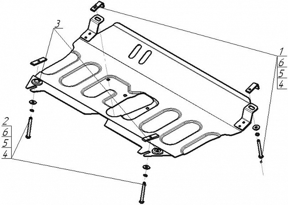 Защита стальная 2 мм Д; КПП Toyota Camry (взамен арт. 02538 MOTODOR.72538