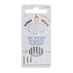 12831 Иглы ручные Easy Threading BLACK №4-8 c белым ушком, 6шт, PONY