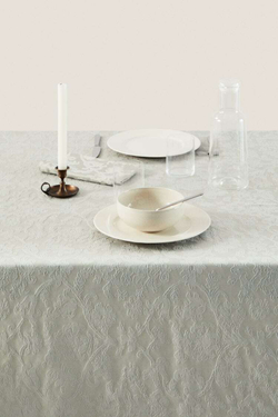 ZARA HOME САТИНОВАЯ ЖАККАРДОВАЯ ХЛОПЧАТОБУМАЖНАЯ СКАТЕРТЬ, СВЕТЛО-МЯТНО-ЗЕЛЕНЫЙ