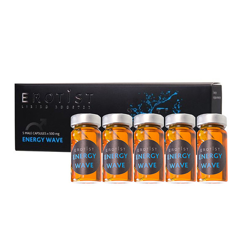 Средство для мужчин в среде-активаторе для усиления эрекции Erotist Libido Booster Energy Wave 5шт