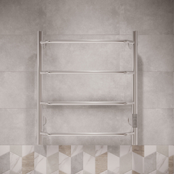 Полотенцесушитель электрический EWRIKA Сафо FT 60x55 см, подключение справа, слева, глянцевый хром, лесенка