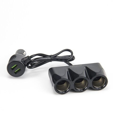 Разветвитель авто Eplutus FC-341 (2USB/3гнезда/3400mA)