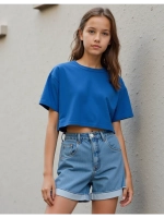 Футболка детская оверсайз укороченная базовая