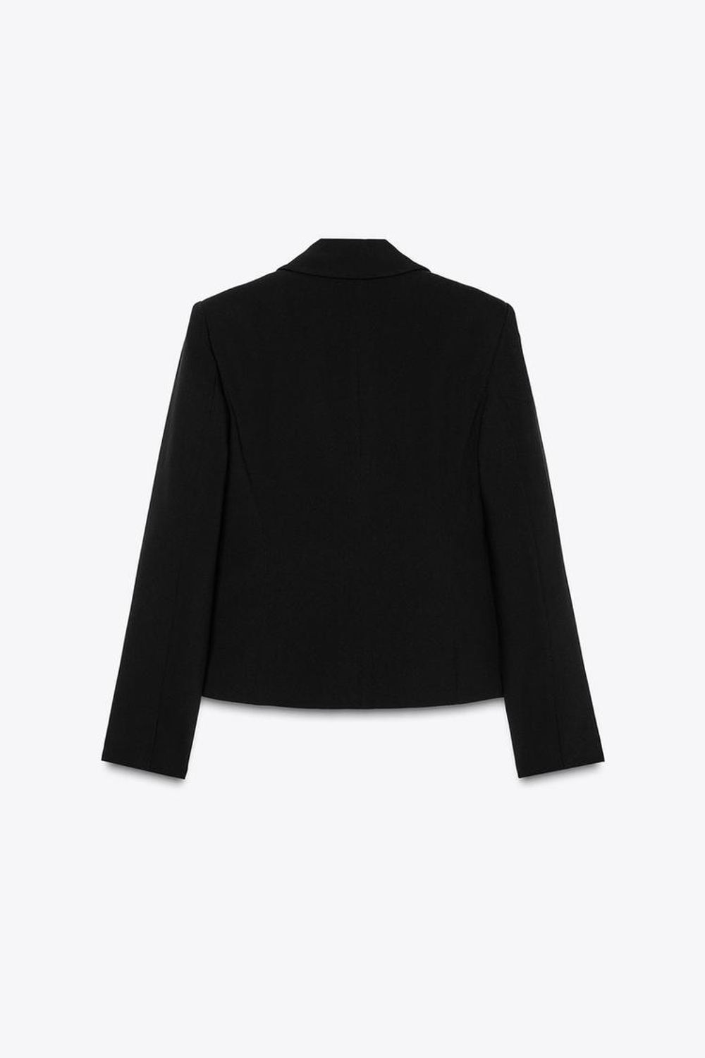 ZARA БЛЕЙЗЕР С ПОДПЛЕЧНИКАМИ И ЗАСТЕЖКОЙ-МОЛНИЕЙ, ЧЕРНЫЙ