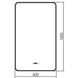 Зеркало Abber See 60 AG6114SWHB с подсветкой Черное с бесконтактным выключателем с диммером с подогревом и часами