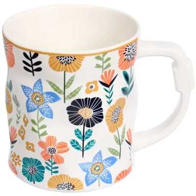 Кружка керамическая 400мл «Цветы» фигурная