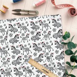 Ткань интерлок веселые зебры